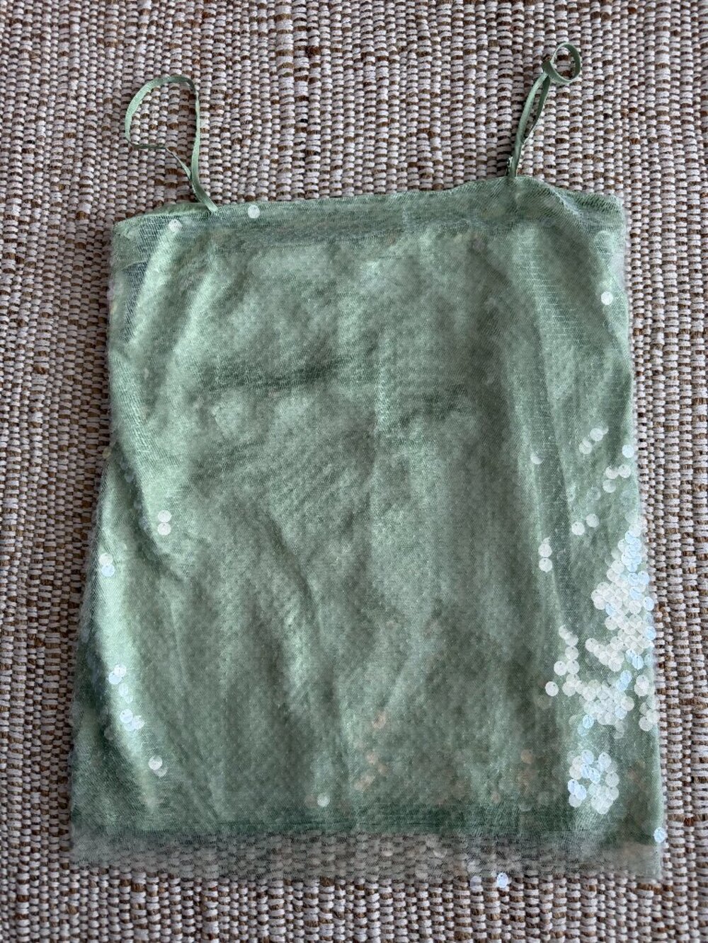 SLA the Label Lexi Sage Green Sequin Mini Dress